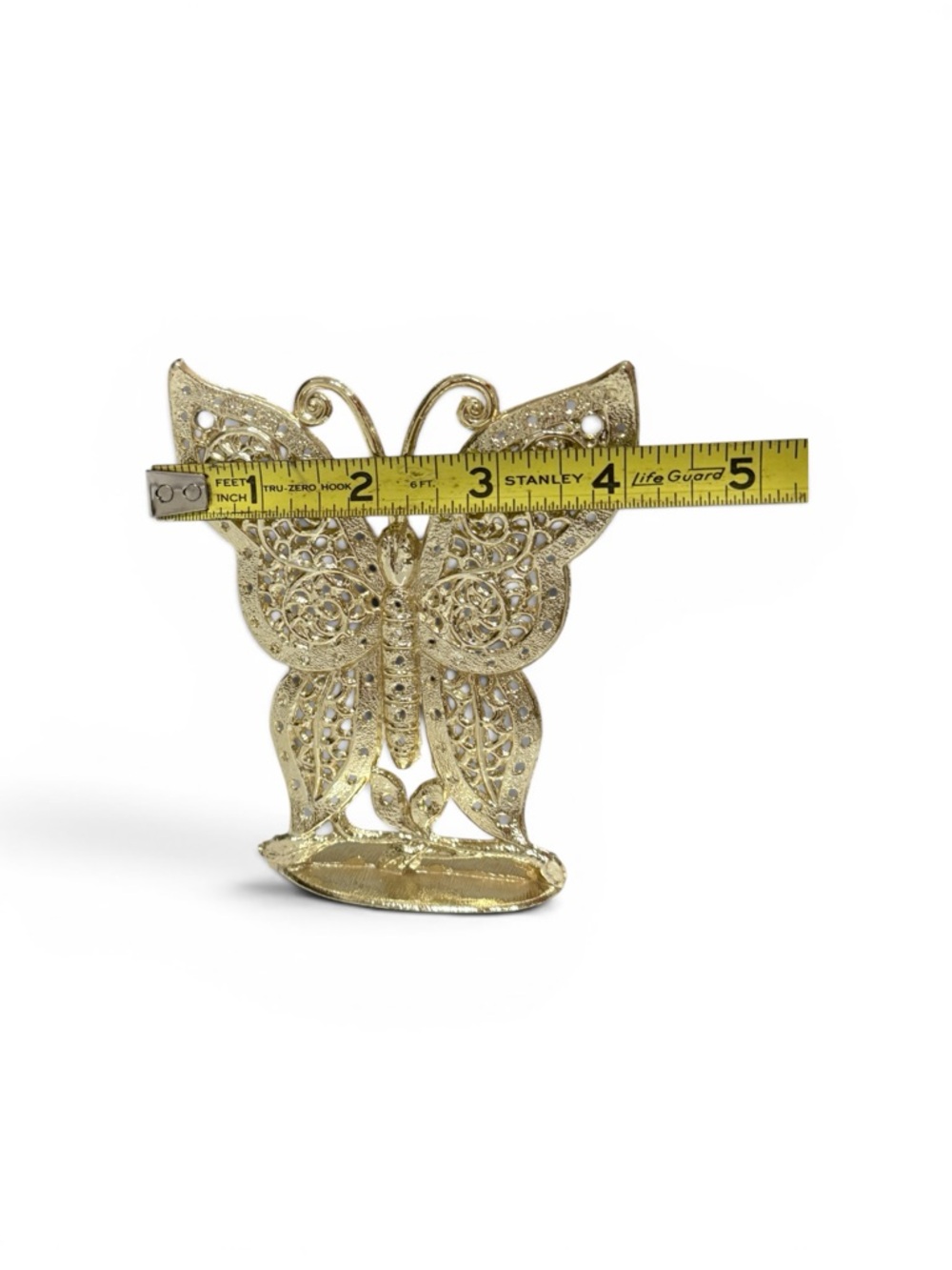 Vintage Gold Butterfly Filigree Earring Holder - Picture 11 of 11